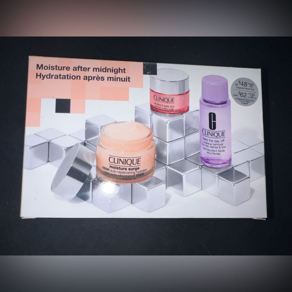 BNIB Clinique Moisture After Midnight Skincare Set 3-Piece Full Size Hydration